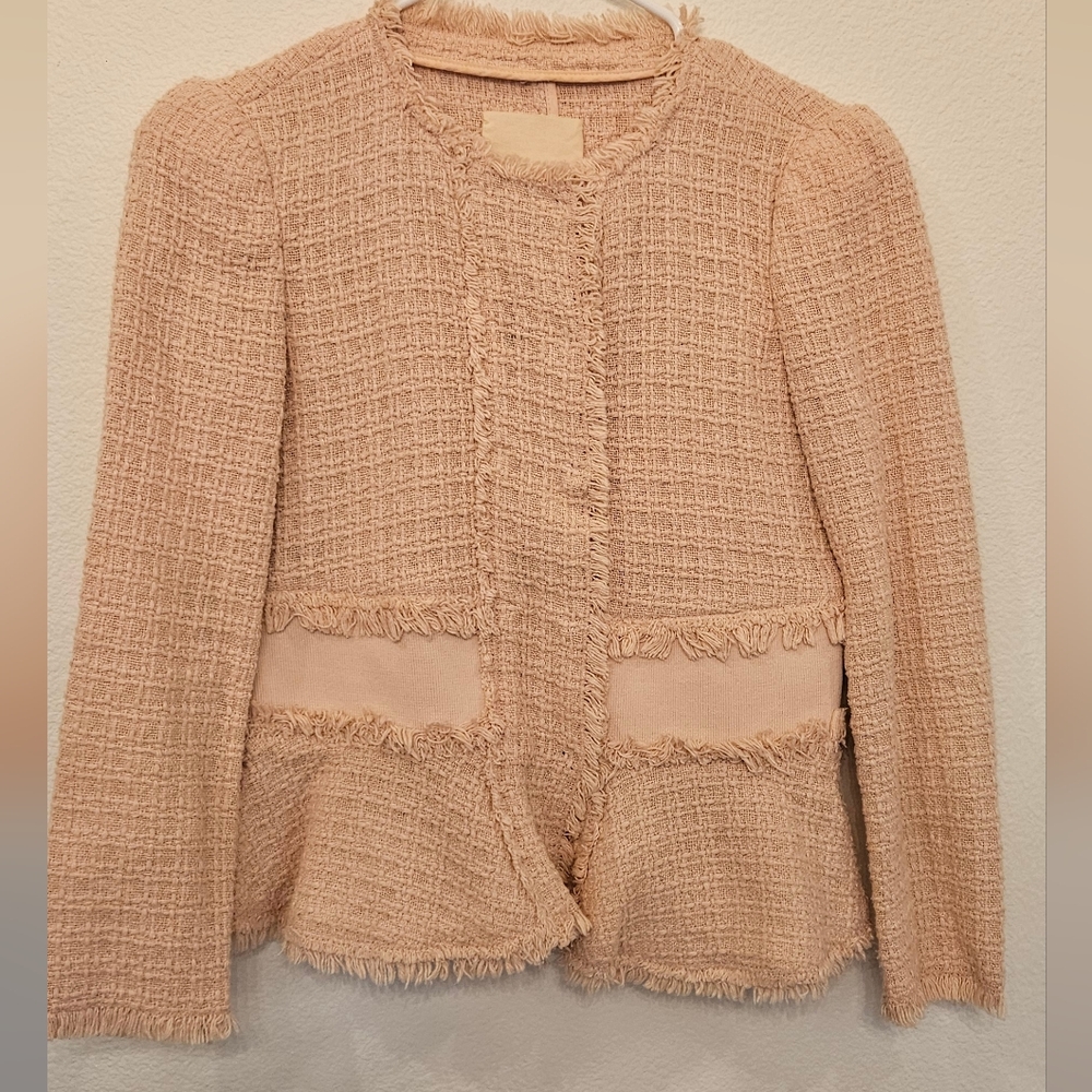 Rebecca Taylor Textured Blazer in Soft Pink